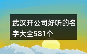 武漢開公司好聽的名字大全581個(gè)