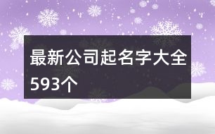 最新公司起名字大全593個(gè)