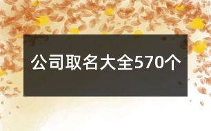 公司取名大全570個(gè)