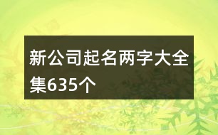 新公司起名兩字大全集635個(gè)