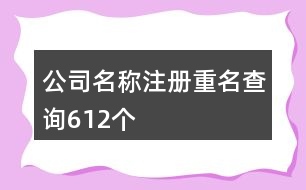 公司名稱注冊(cè)重名查詢612個(gè)