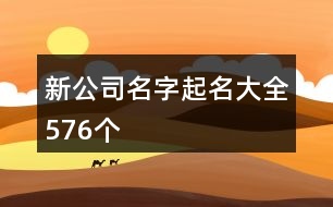 新公司名字起名大全576個