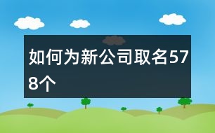 如何為新公司取名578個