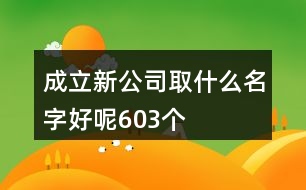 成立新公司取什么名字好呢603個