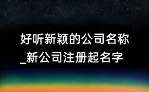 好聽新穎的公司名稱_新公司注冊(cè)起名字大全80個(gè)