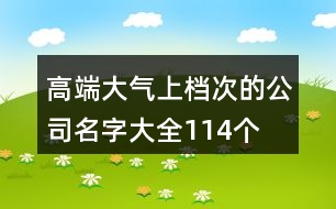 高端大氣上檔次的公司名字大全114個