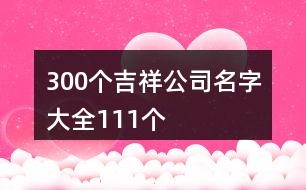 300個吉祥公司名字大全111個