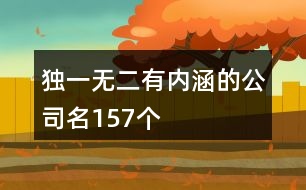 獨(dú)一無(wú)二有內(nèi)涵的公司名157個(gè)