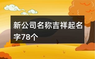 新公司名稱吉祥起名字78個(gè)