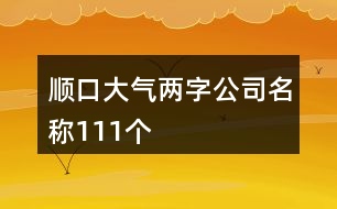 順口大氣兩字公司名稱111個