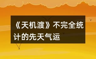 《天機(jī)渡》不完全統(tǒng)計的先天氣運(yùn)