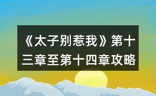 《太子別惹我》第十三章至第十四章攻略