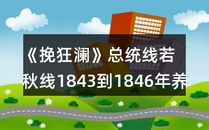 《挽狂瀾》總統(tǒng)線（若秋線）1843到1846年養(yǎng)成攻略