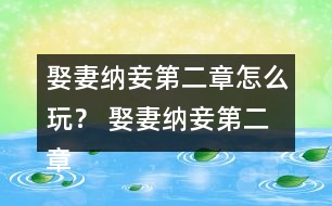 娶妻納妾第二章怎么玩？ 娶妻納妾第二章攻略