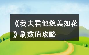 《我夫君他貌美如花》刷數(shù)值攻略