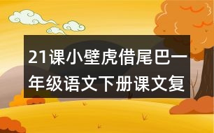 21課小壁虎借尾巴一年級語文下冊課文復(fù)習(xí)重難點課堂筆記