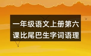 一年級語文上冊第六課比尾巴生字詞語理解