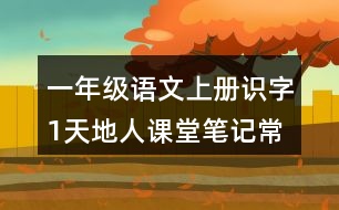 一年級(jí)語文上冊(cè)識(shí)字1天地人課堂筆記常見多音字