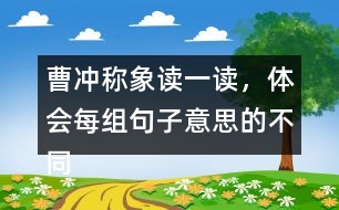 曹沖稱象讀一讀，體會每組句子意思的不同，再用加點的詞語各說一句話。