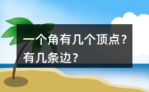 一個(gè)角有幾個(gè)頂點(diǎn)？有幾條邊？