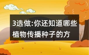 3、選做:你還知道哪些植物傳播種子的方法?可以選用下面的詞語，仿照課文說一說。