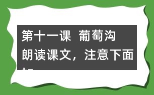 第十一課  葡萄溝  朗讀課文，注意下面加點(diǎn)字的讀音。