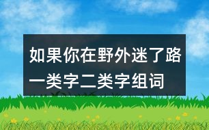 如果你在野外迷了路一類字二類字組詞