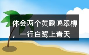 體會(huì)“兩個(gè)黃鸝鳴翠柳，一行白鷺上青天”看到了怎樣的的畫面