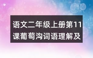 語文二年級上冊第11課葡萄溝詞語理解及造句