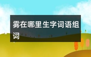 霧在哪里生字詞語組詞