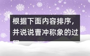根據(jù)下面內(nèi)容排序，并說(shuō)說(shuō)曹沖稱象的過(guò)程？