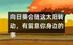 向日葵會(huì)隨這太陽轉(zhuǎn)動(dòng)，有留意你身邊的事物嗎？說一說