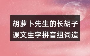 胡蘿卜先生的長胡子課文生字拼音組詞造句