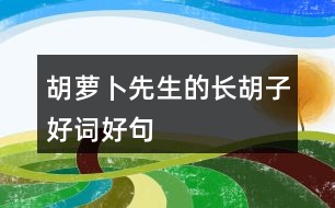 胡蘿卜先生的長(zhǎng)胡子好詞好句