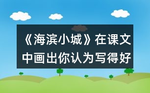 《海濱小城》在課文中畫(huà)出你認(rèn)為寫(xiě)得好的句子，抄寫(xiě)下來(lái)和同學(xué)交流。