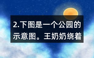 2.下圖是一個公園的示意圖。王奶奶繞著公園走一圈是多少米？