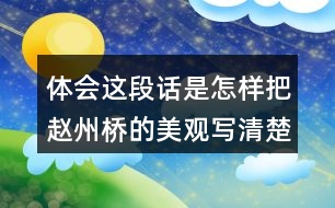 體會這段話是怎樣把趙州橋的美觀寫清楚的