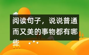 閱讀句子，說說普通而又美的事物都有哪些,小練筆三年級