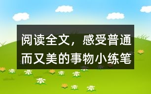 閱讀全文，感受普通而又美的事物小練筆