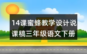 14課蜜蜂教學(xué)設(shè)計說課稿三年級語文下冊