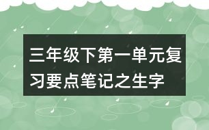 三年級(jí)下第一單元復(fù)習(xí)要點(diǎn)筆記之生字