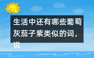 生活中還有哪些葡萄灰茄子紫類似的詞，說一說