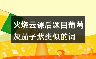 火燒云課后題目：葡萄灰茄子紫類似的詞