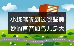 小練筆：聽到過哪些美妙的聲音如鳥兒是大自然的歌手廚房是一個(gè)音樂廳