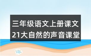 三年級(jí)語(yǔ)文上冊(cè)課文21大自然的聲音課堂筆記本課知識(shí)點(diǎn)