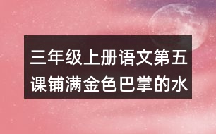 三年級(jí)上冊(cè)語(yǔ)文第五課鋪滿金色巴掌的水泥道生字組詞