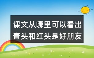 課文從哪里可以看出青頭和紅頭是好朋友？