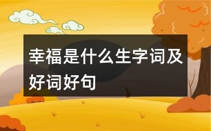 幸福是什么生字詞及好詞好句