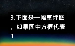 3.下面是一幅草坪圖，如果圖中方框代表1平方米，試估計草坪的面積。