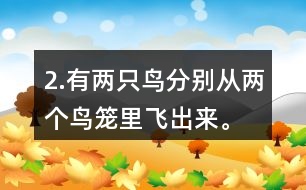 2.有兩只鳥分別從兩個鳥籠里飛出來。